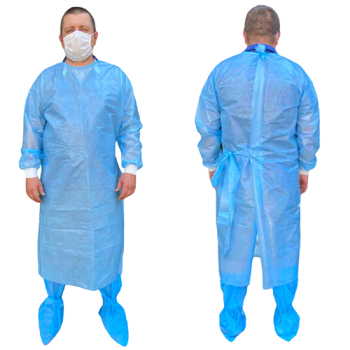 Халат ламінований ізоляційний одноразовий, щ. 50 г/м2